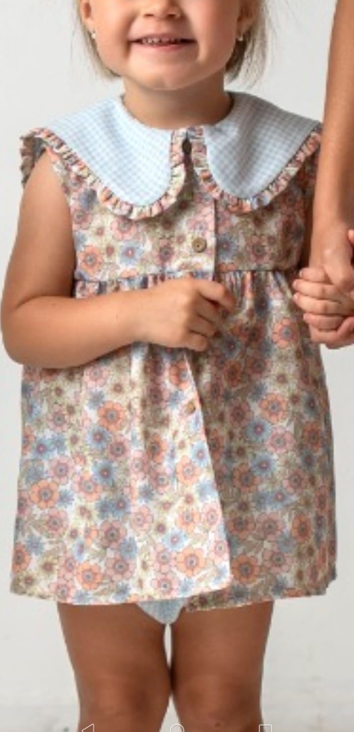 Vestido cuello Vichy celeste - Imagen 5